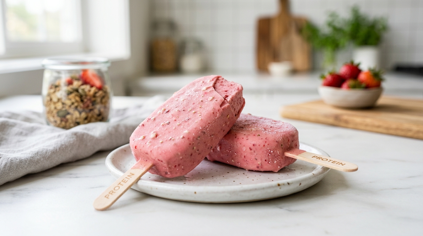 Protein Strawberry Ice Cream Bars – Creamy, Refreshing & Packed with Protein