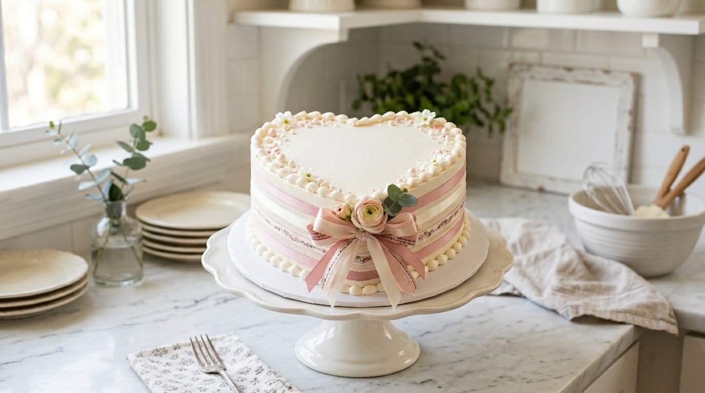 Ribbon Heart Cake Inspiration – Elegant, Romantic & Perfect for Special Celebrations