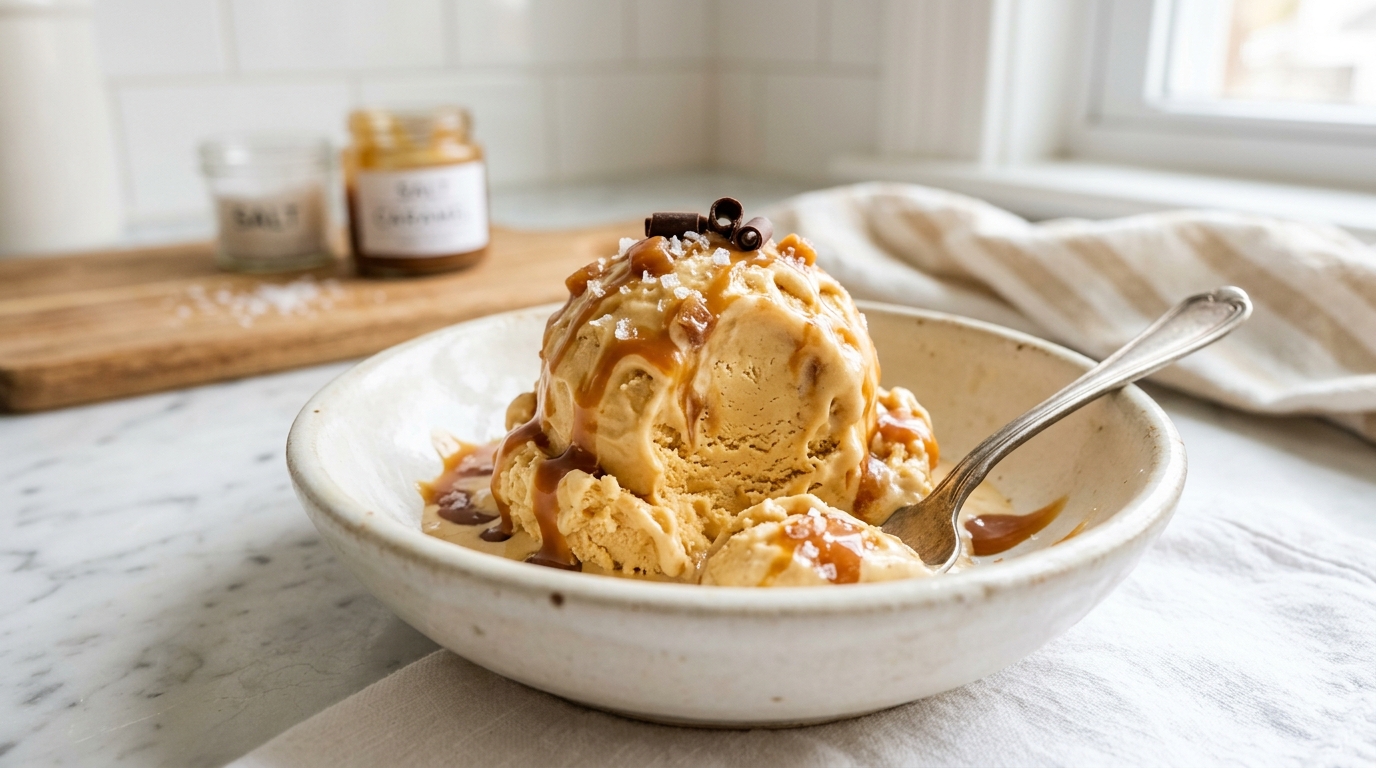 Salted Caramel Ice Cream – Rich, Creamy & Irresistibly Sweet-Salty