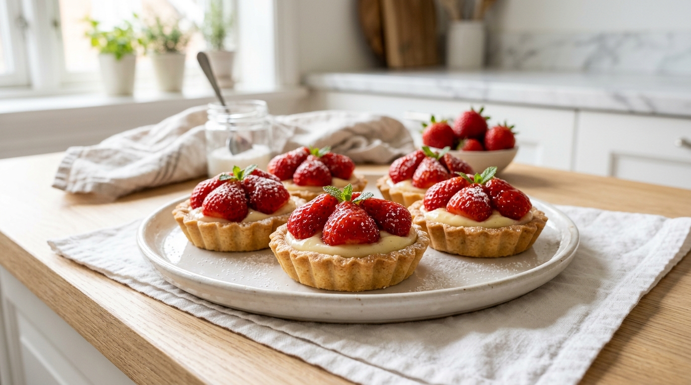 Strawberry Cream Tartlets – Buttery, Elegant & Bursting with Fresh Berry Flavor