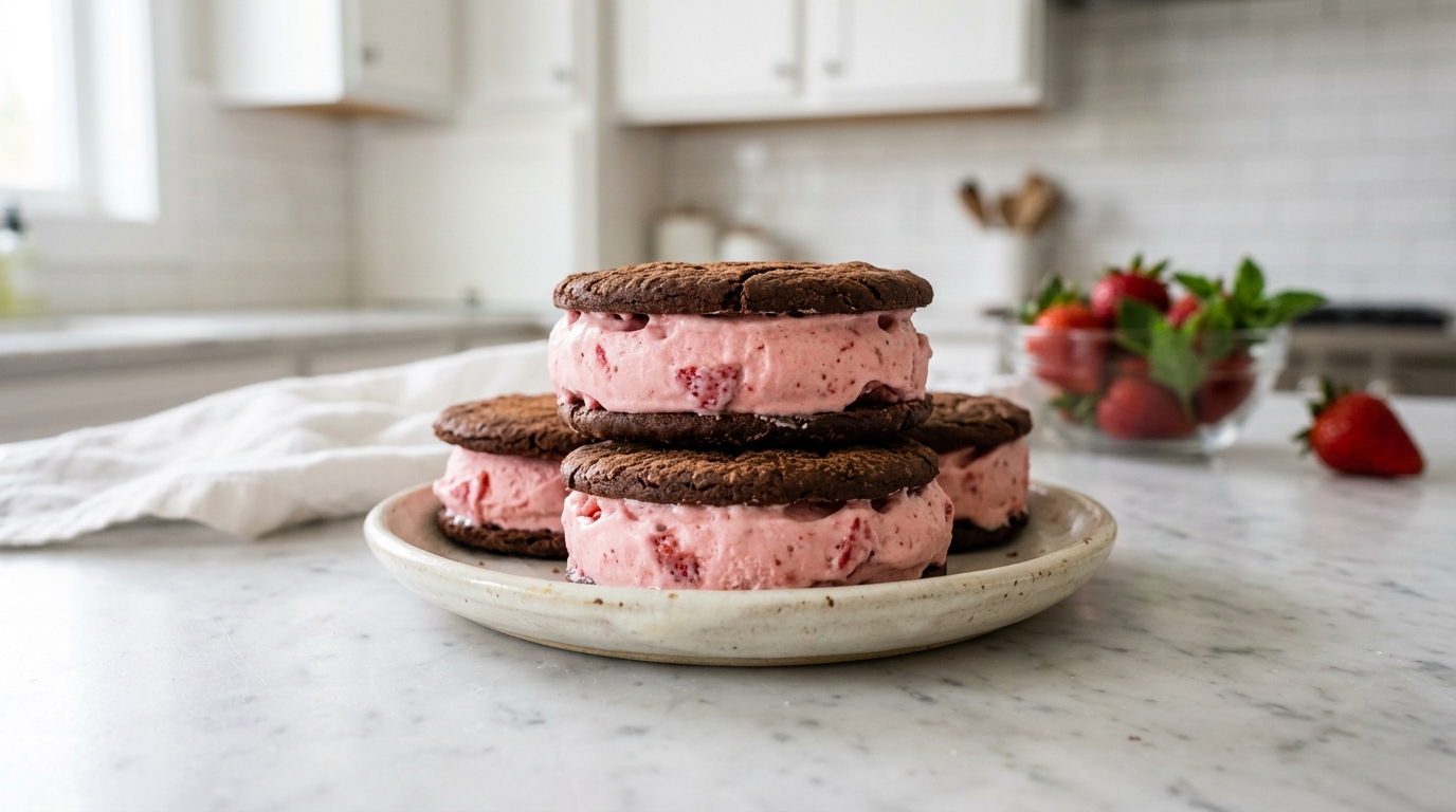 Strawberry Ice Cream Sandwiches – Creamy, Refreshing & Perfect Summer Dessert