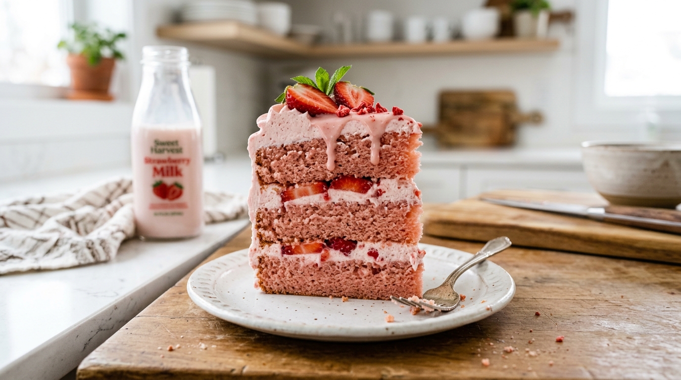 Strawberry Milk Cake – Soft, Creamy & Filled with Sweet Strawberry Flavor