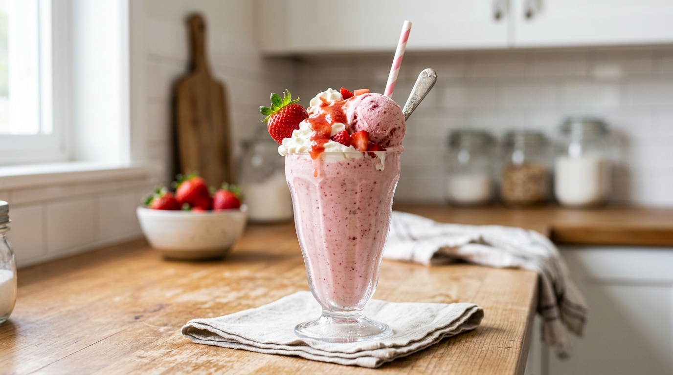 Strawberry Milkshake Ice Cream – Creamy, Sweet & Bursting with Strawberry Flavor