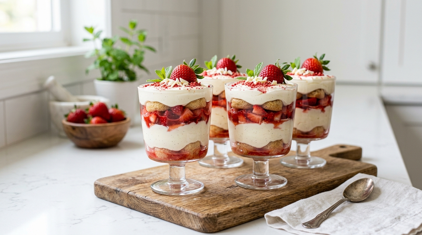 Strawberry Tiramisu Cups – A Fresh & Fruity Twist on a Classic Italian Dessert