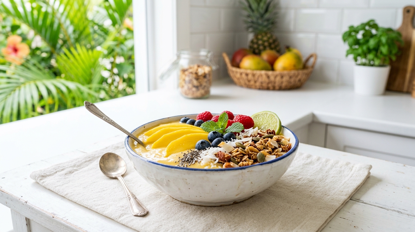 Tropical Mango Smoothie Bowl – Creamy, Refreshing & Packed with Tropical Flavor
