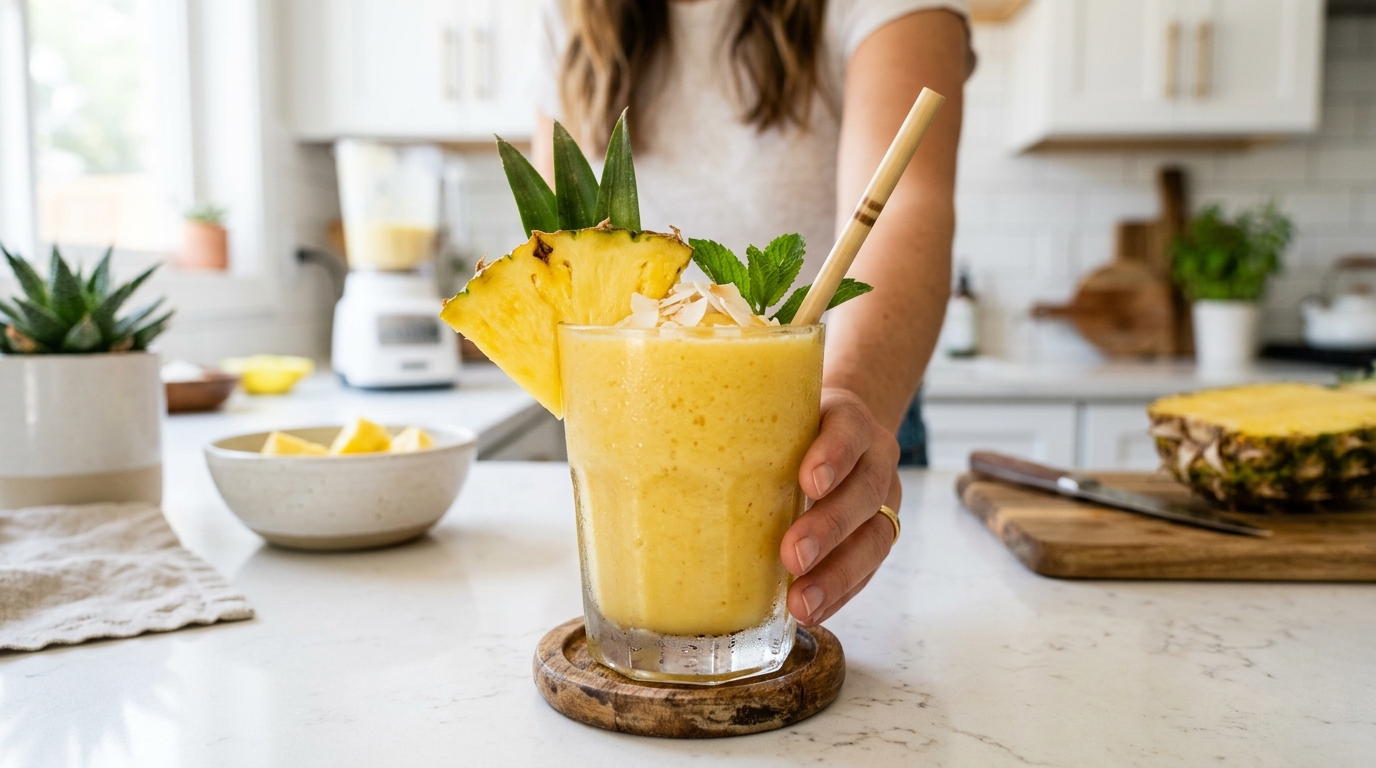 Tropical Pineapple Smoothie – Creamy, Refreshing & Packed with Island Flavor