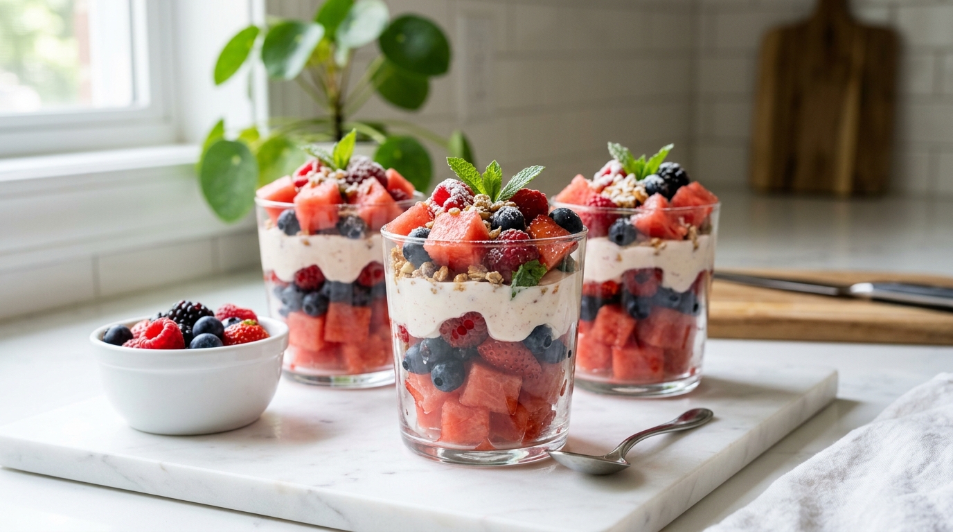 Watermelon Berry Dessert Cups – Refreshing, Fruity & Perfect for Summer