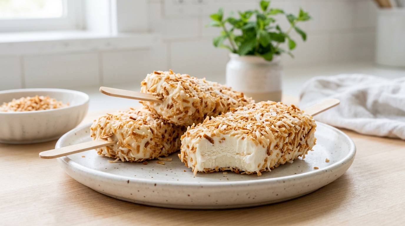Coconut Ice Cream Bars – Creamy, Tropical & Perfectly Frozen