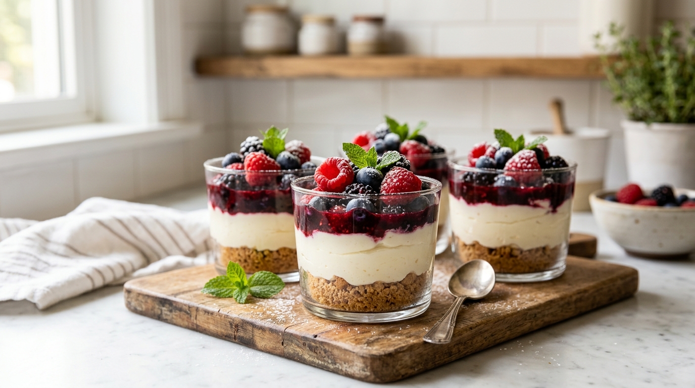 No-Bake Berry Mascarpone Cups – Creamy, Elegant & Bursting with Fresh Berries