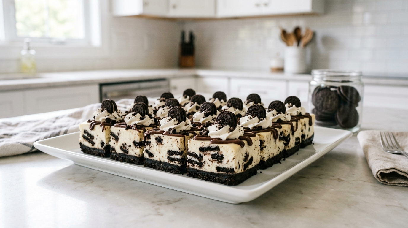 No-Bake Oreo Cheesecake Bars – Creamy, Cookies & Cream Perfection