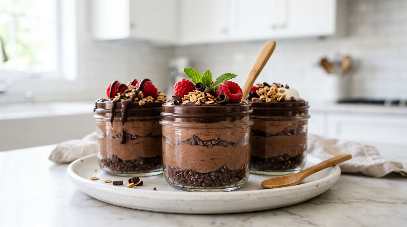 Protein Chocolate Cheesecake Jars – Rich, Creamy & Packed with Protein