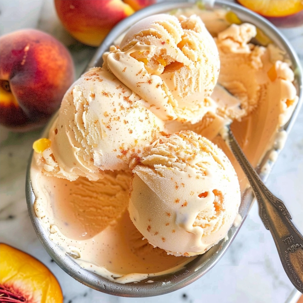 No-Churn Peach Ice Cream Recipe