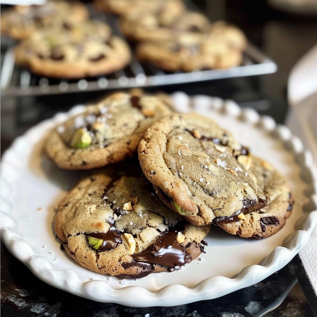 Pistachio Dark Chocolate Sea Salt Cookies