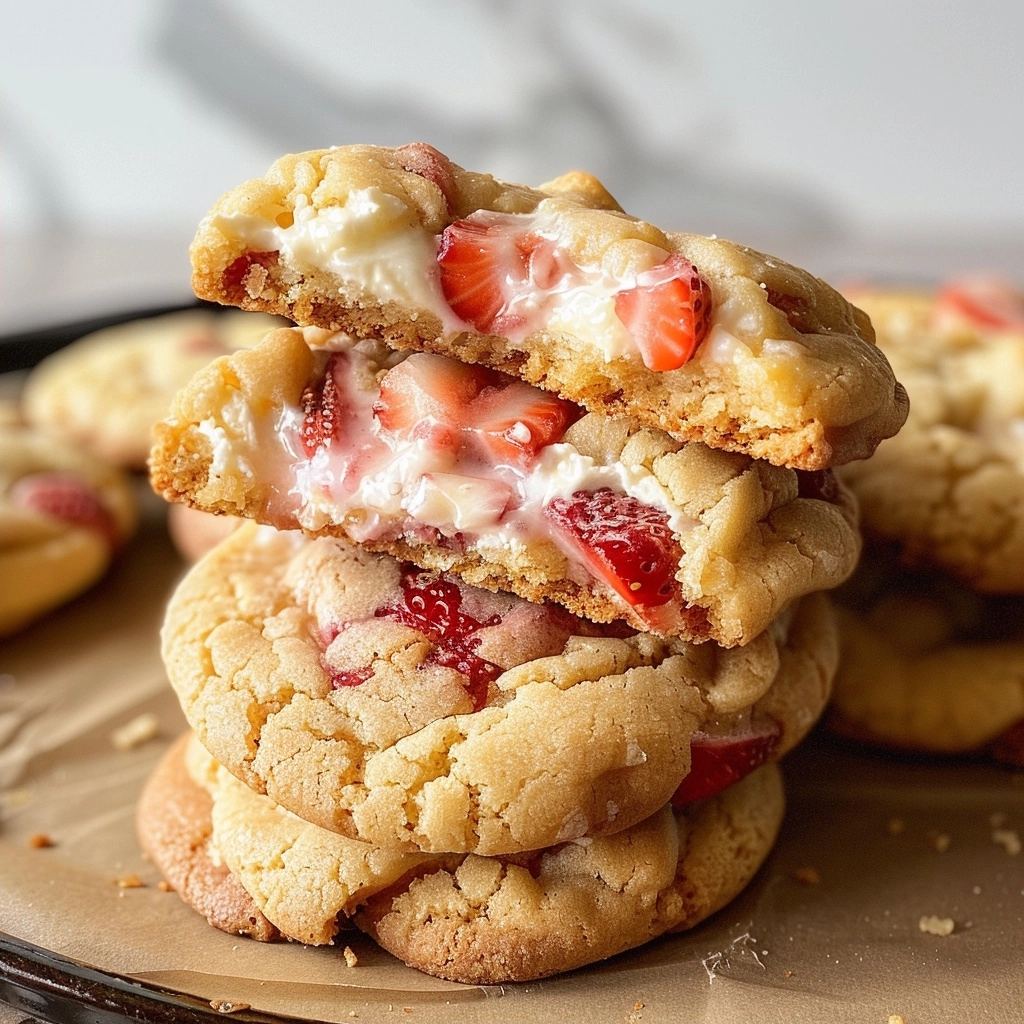 Strawberry Cheesecake Stuffed Cookies Recipe