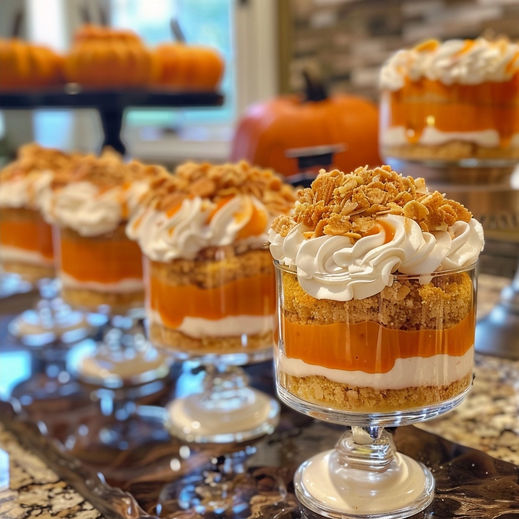 Mini Layered Pumpkin Trifles For Fall Celebrations