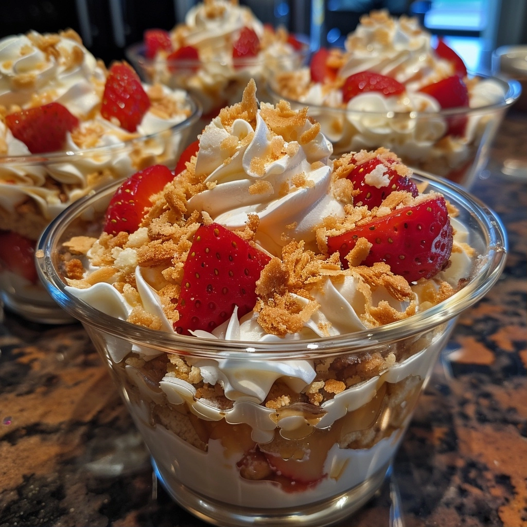 Strawberry Shortcake Trifle Cups for Easy Desserts