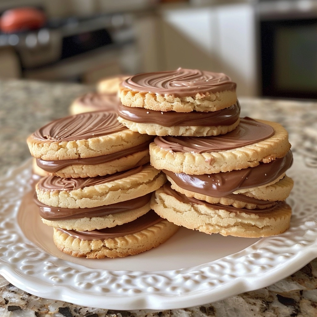 Nutella Sandwich Shortbread Cookies Recipe